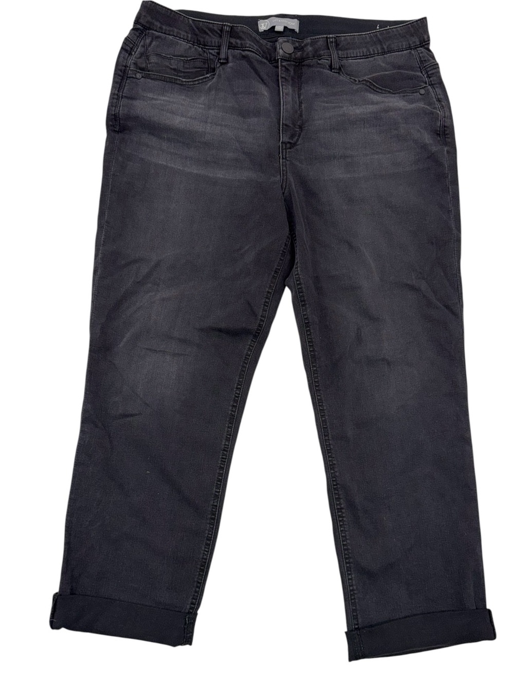 Wit & Wisdom ‘Ab’Solution Luxe Touch Mid Rise Black Straight Jeans Plus Size 16